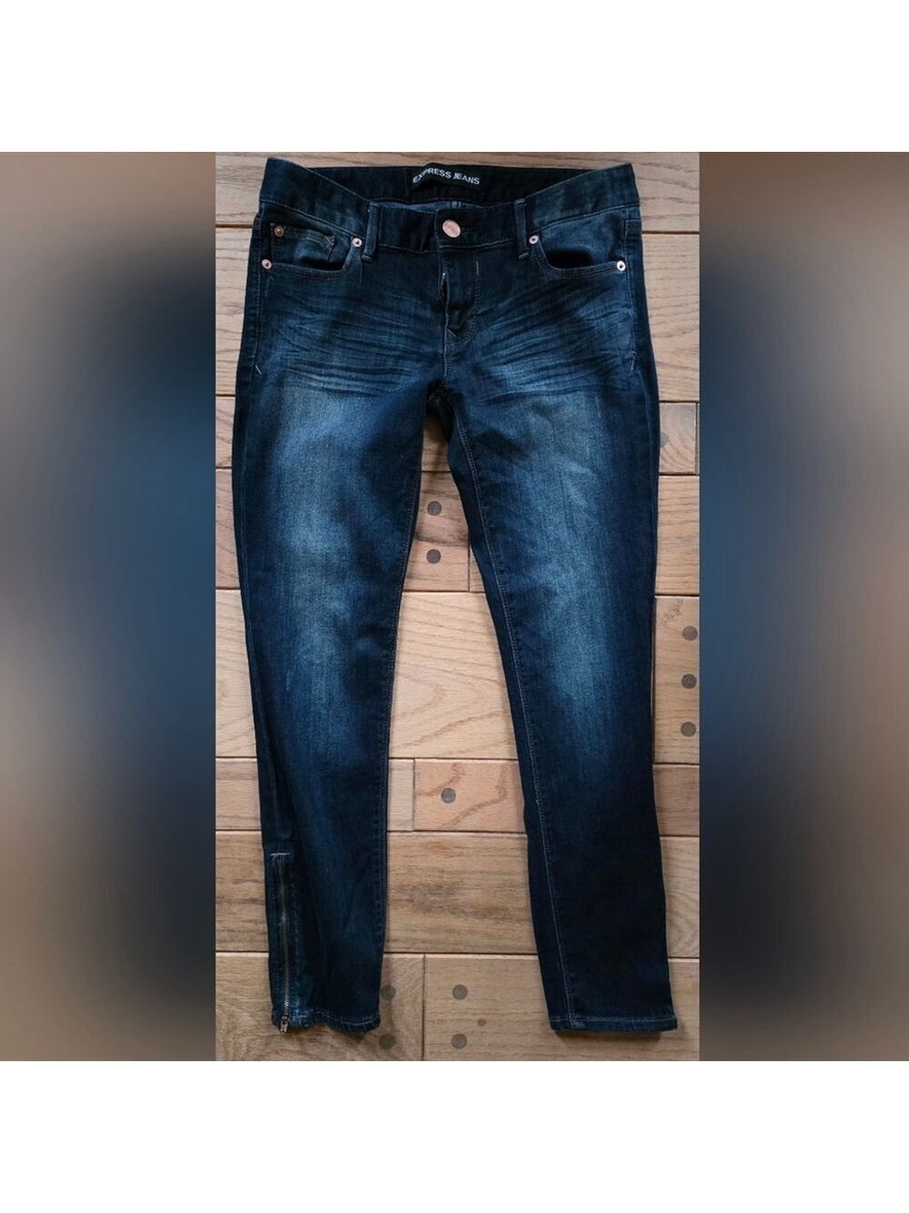 Express Black Skinny Jeans Zipper Detail